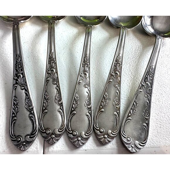 Amefa Holland Stainless Steel AFS1 Scroll Leaf Black Acc Tablespoon 8"Serving - Picture 2 of 10